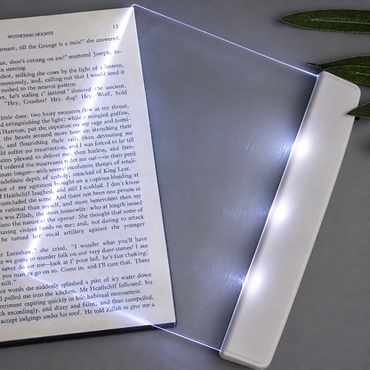 LumiPage LED acrylic book light - AAA batteries easy to use lightweight and slim design